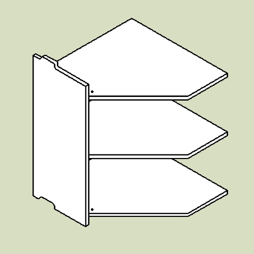 Hjørneskabmodul med 1 hylde - h83 b80 d36