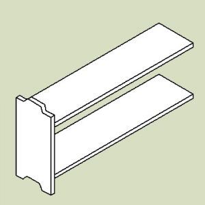 Reol 1 med 2 hylder - h40 b80 d20